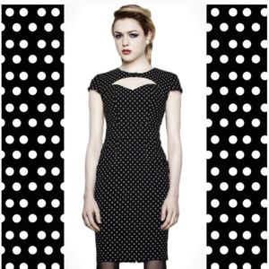 🆕 Vintage Sandy Polka Pencil Dress 🖤 Hell Bunny
